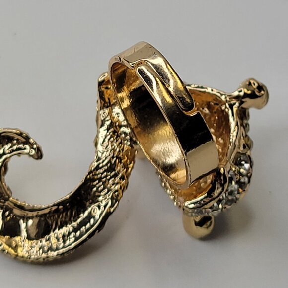 Gold and Crystal Fox Ring - Picture 4 of 7